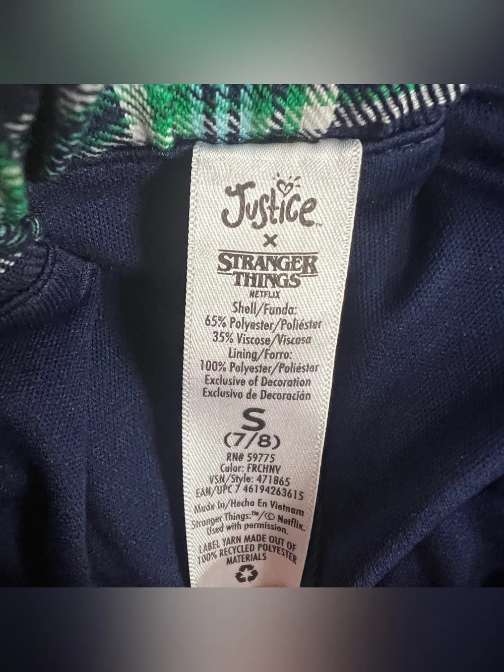Justice x Stranger Things Plaid Skort 🐯 Hawkins Tigers, Size S (7/8)